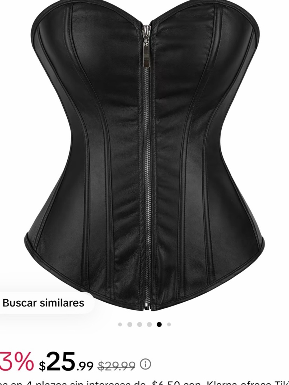 Crop Shop Boutique Black Faux Leather Zip Corset Top